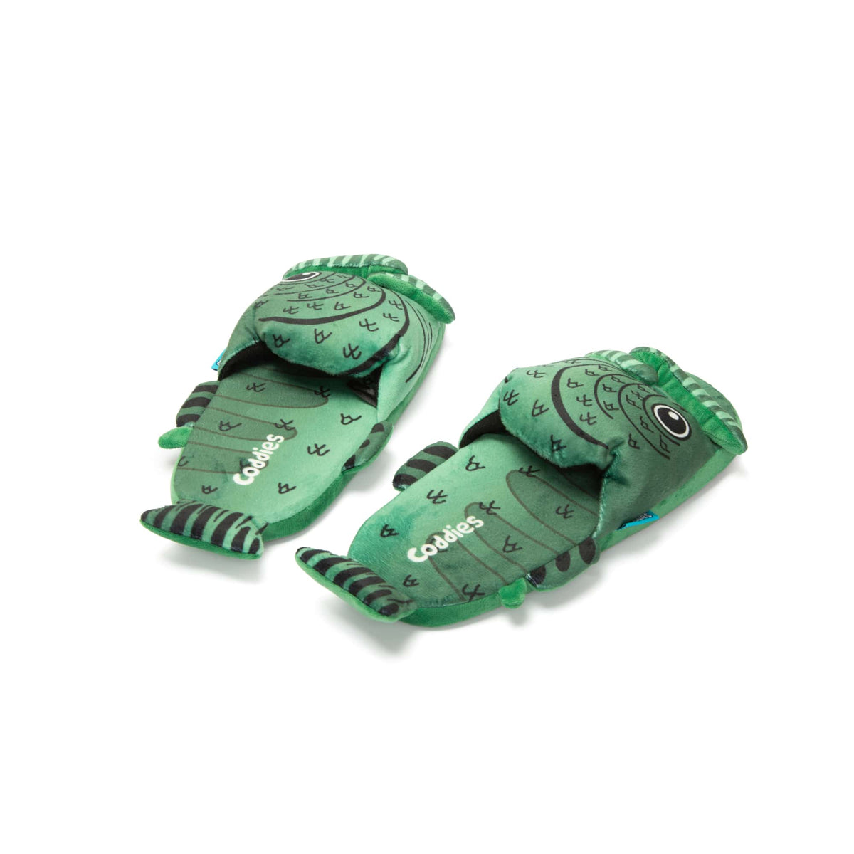 Coddies Plush Bass Slippers, Novelty Gag Gift, Fish Shoes, 3 Sizes (S,  M, L)